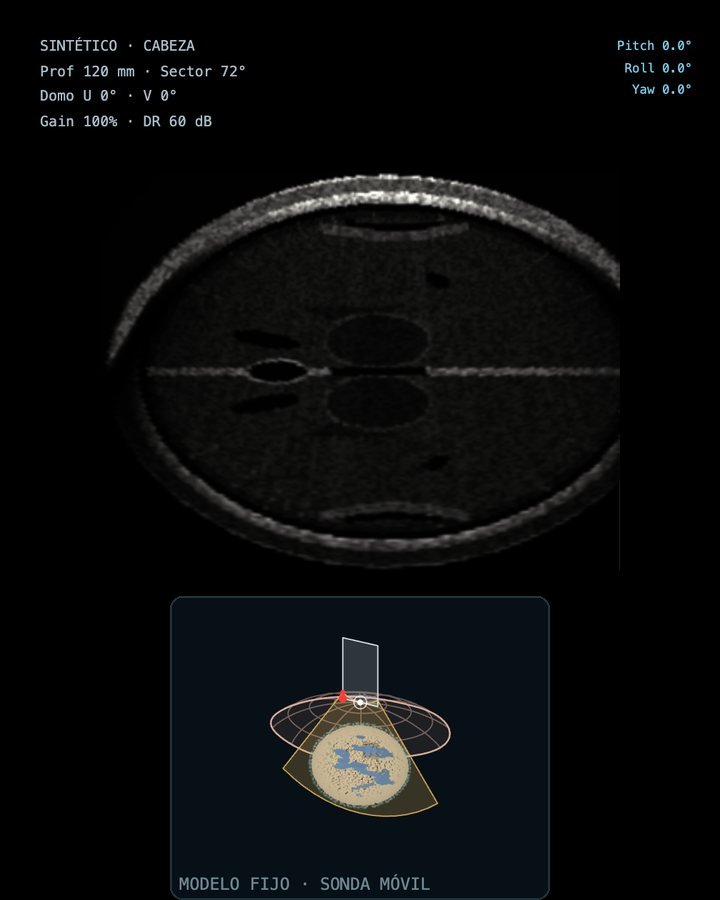 Imagen sintética en modo B · Cabeza